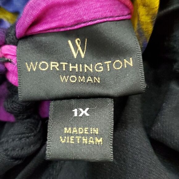 W Worthington 2-piece Plus Size Multi-Color Sheer Blouse - Picture 4 of 11